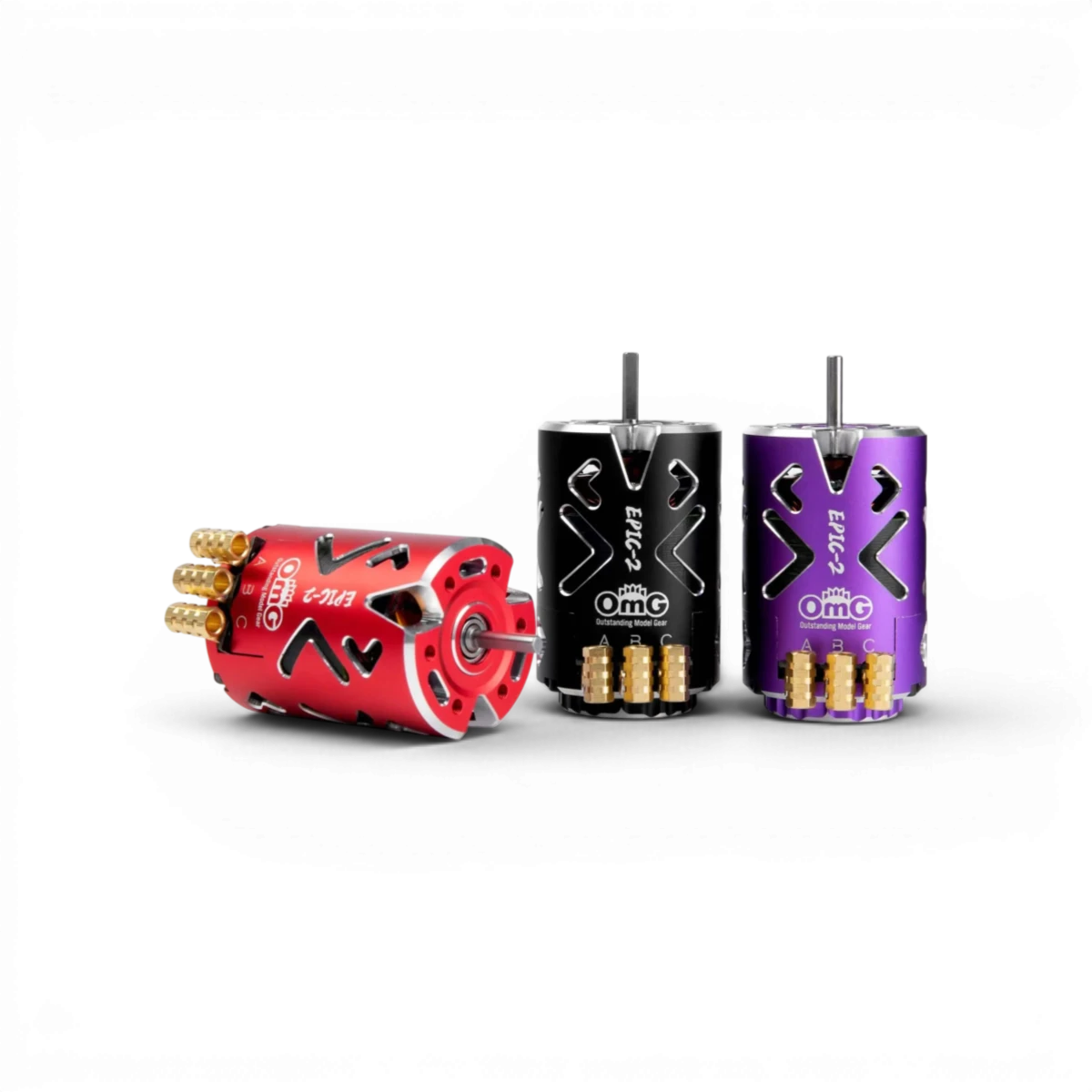 Moteur brushless sensored EPIC-2 de 10,5T rouge pour modèle électronique, fabriqué par omg.
