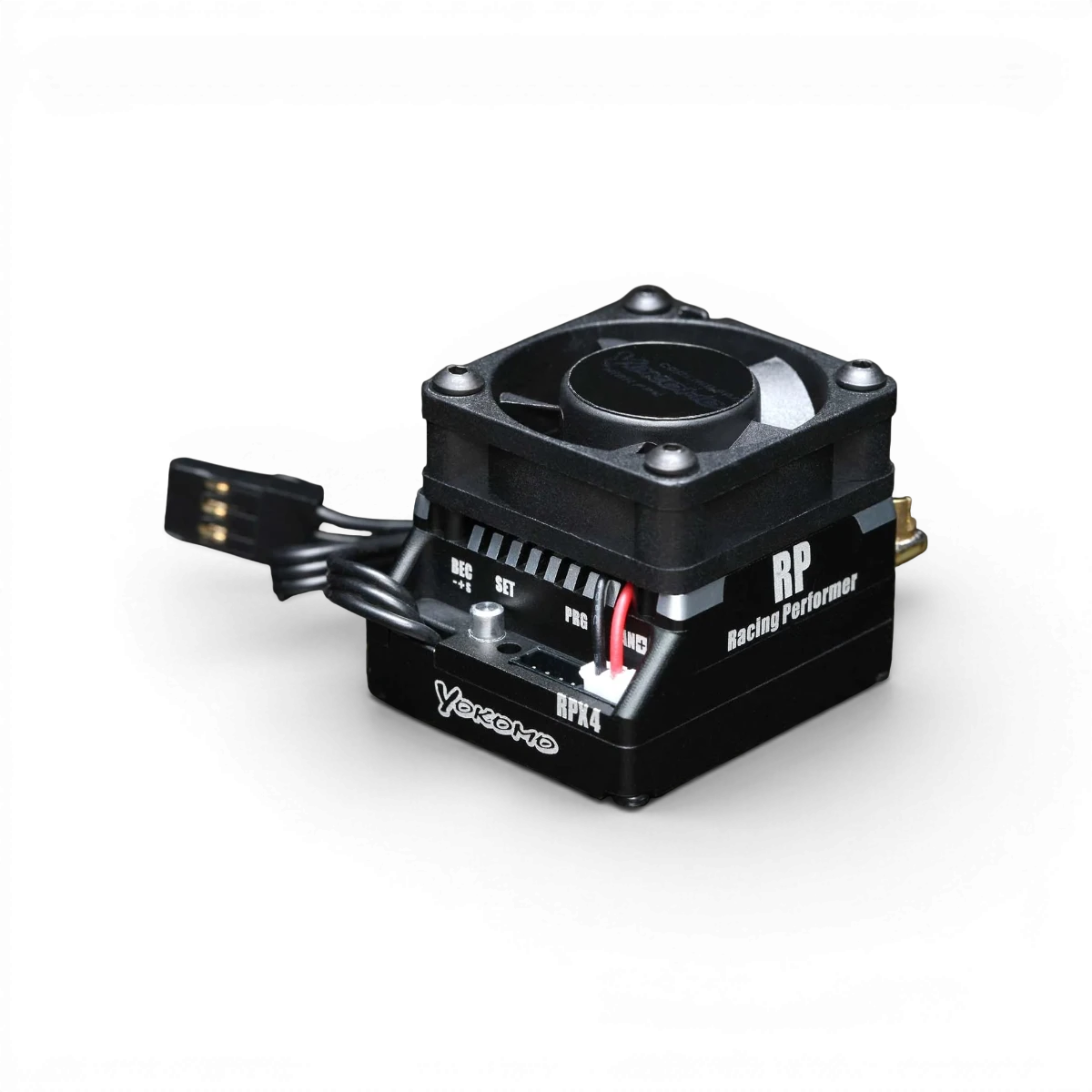 Contrôleur ESC brushless de compétition RPX4 de Team Yokomo, électronique pour voiture RC, vue du produit.