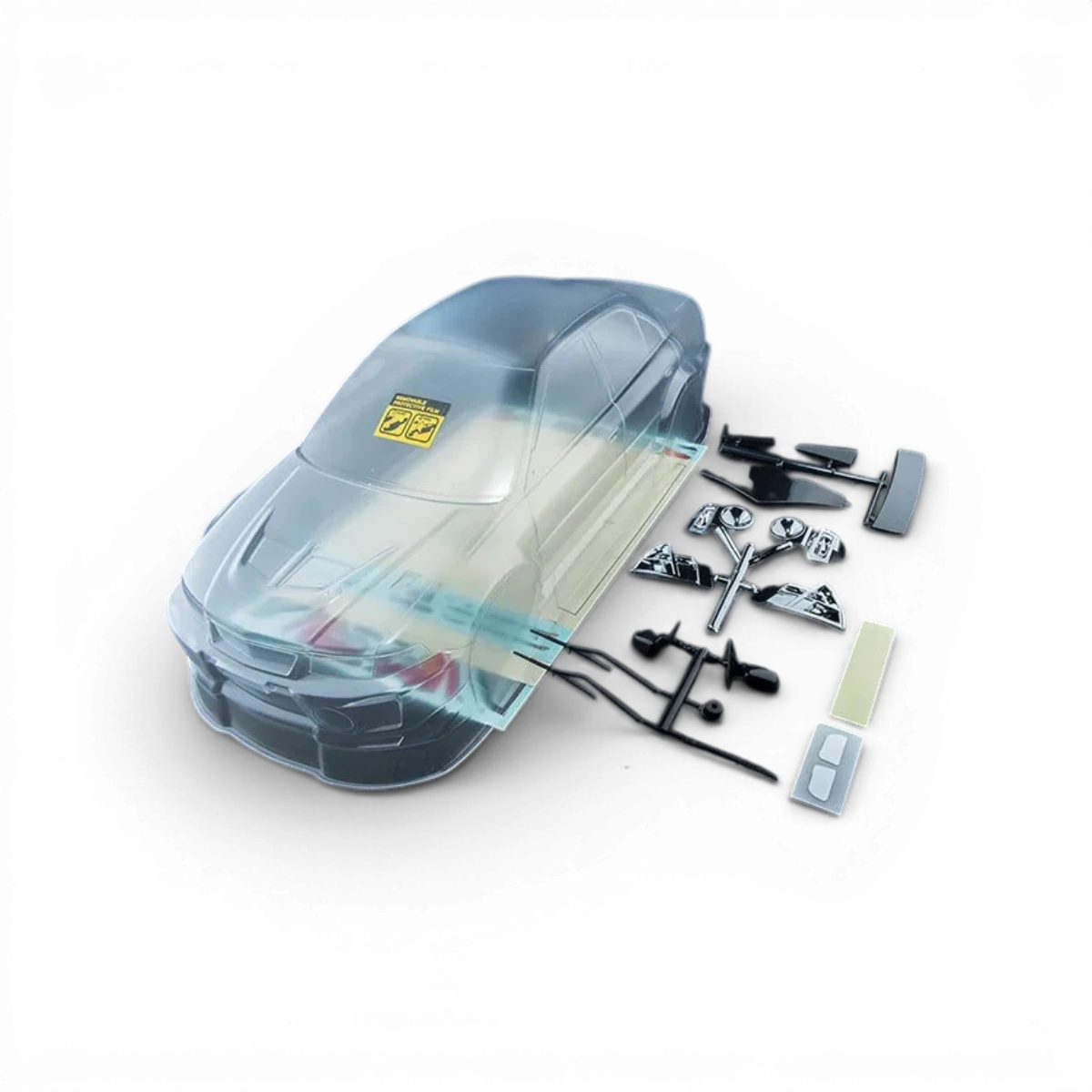 Carrosserie EVO V de Max Speed Technology, design léger et aérodynamique pour voitures RC, vue de face sur fond blanc.
