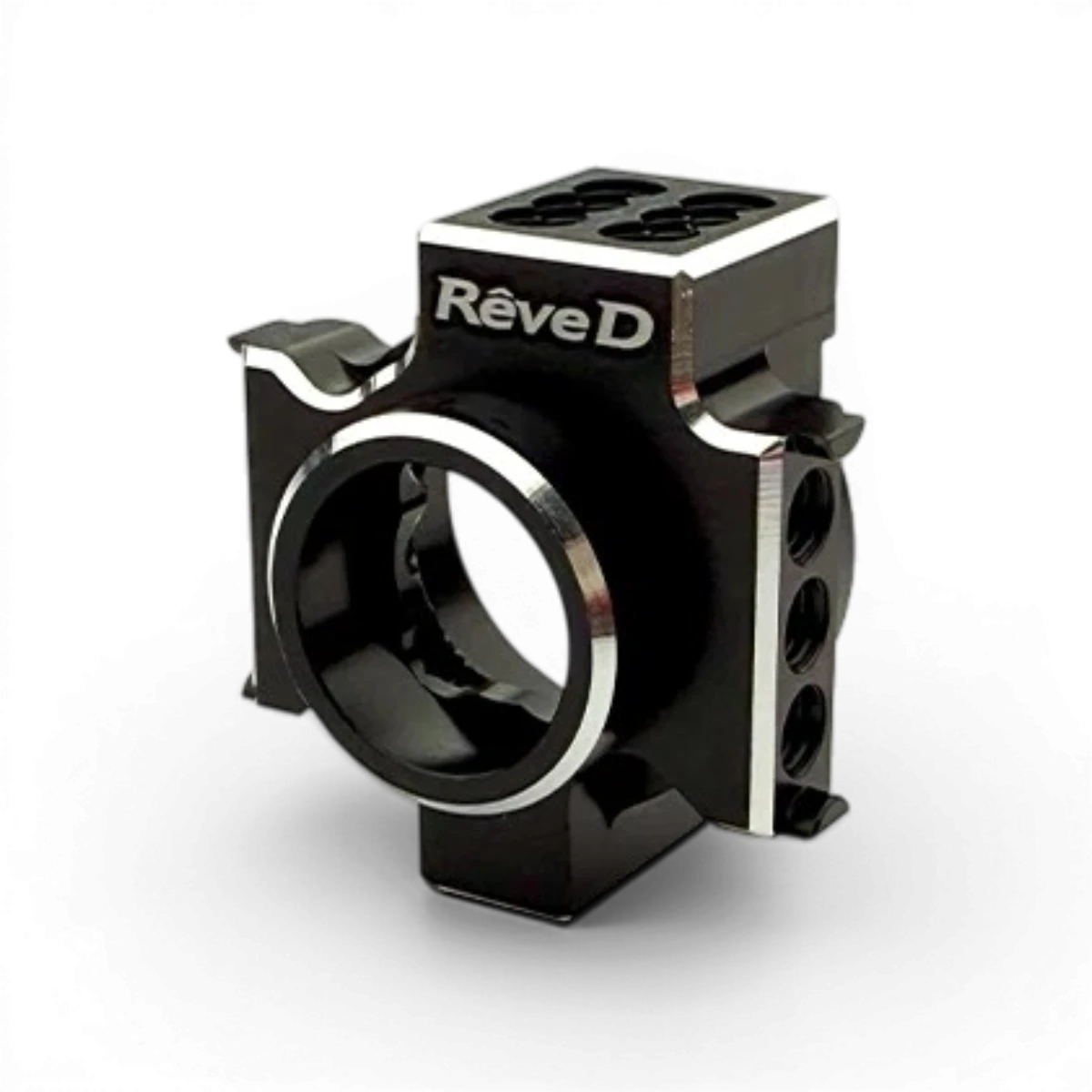 Fusée arrière gauche pour voiture RC Drift Team Reve D, pièce de rechange en plastique noir visible sur l'image.