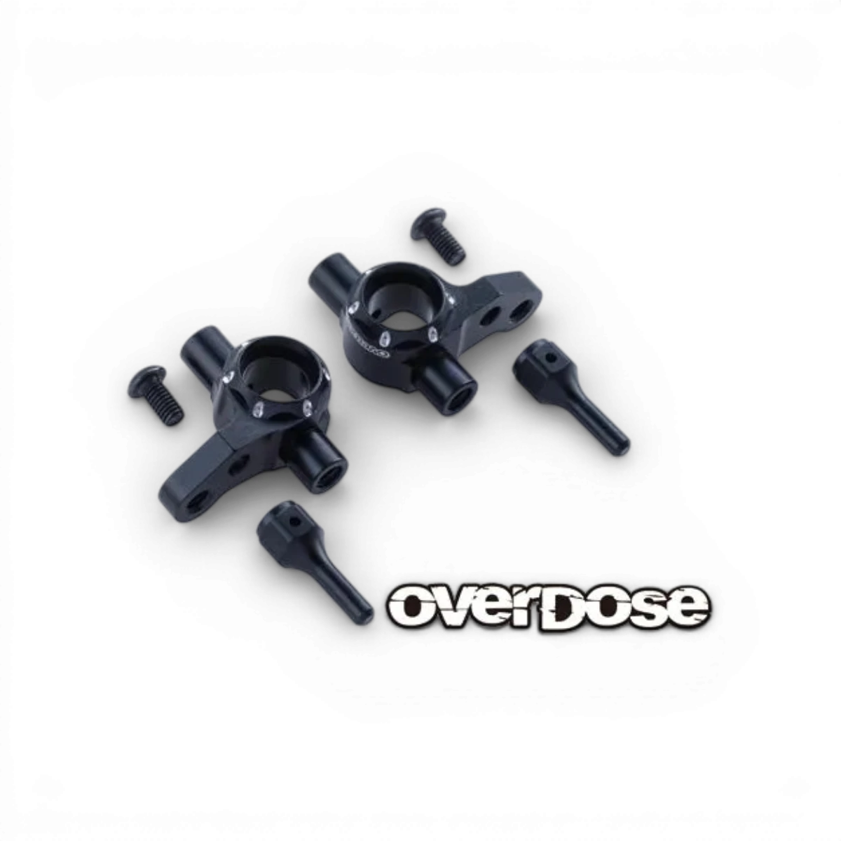 Fusées en aluminium ES Type-2 de la marque Overdose, pièces détachées pour modèles de fusées, visibles en gros plan.