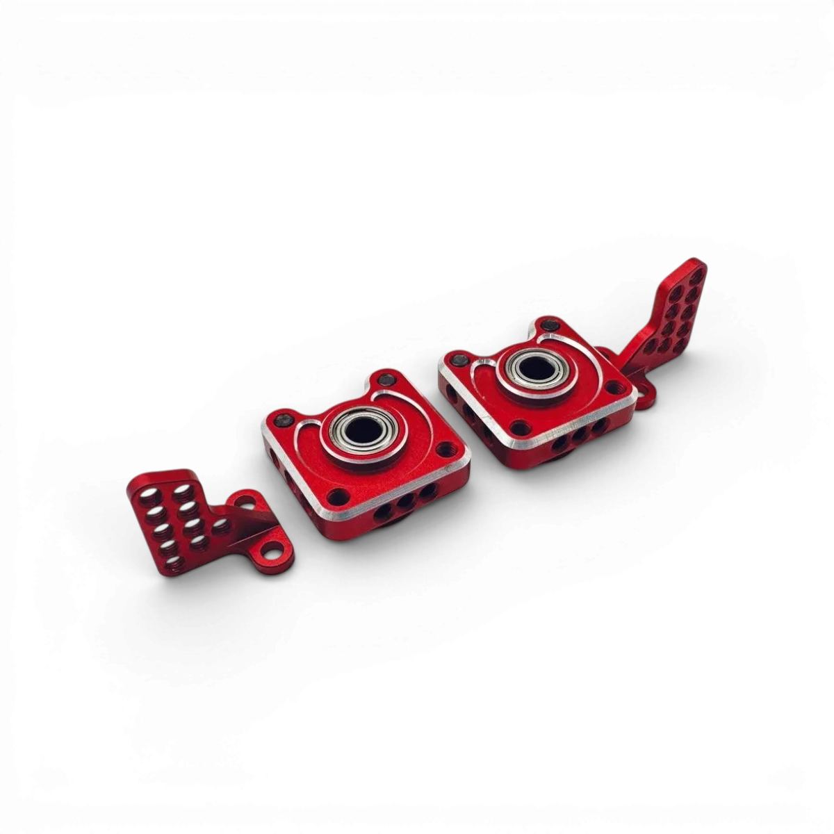 Fusées arrière en aluminium Shark de RhinoRacing pour véhicules RC, légères et robustes, avec fixation précise.
