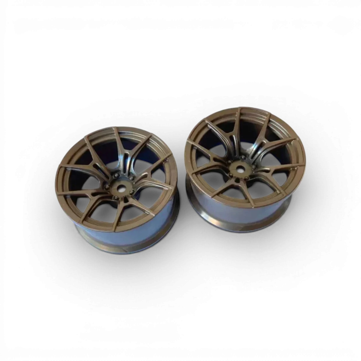 Roue FX Sport Offset 7 Bronze de Topline, pièce de voiture avec finition bronze, vue de face avec détails de la jante.