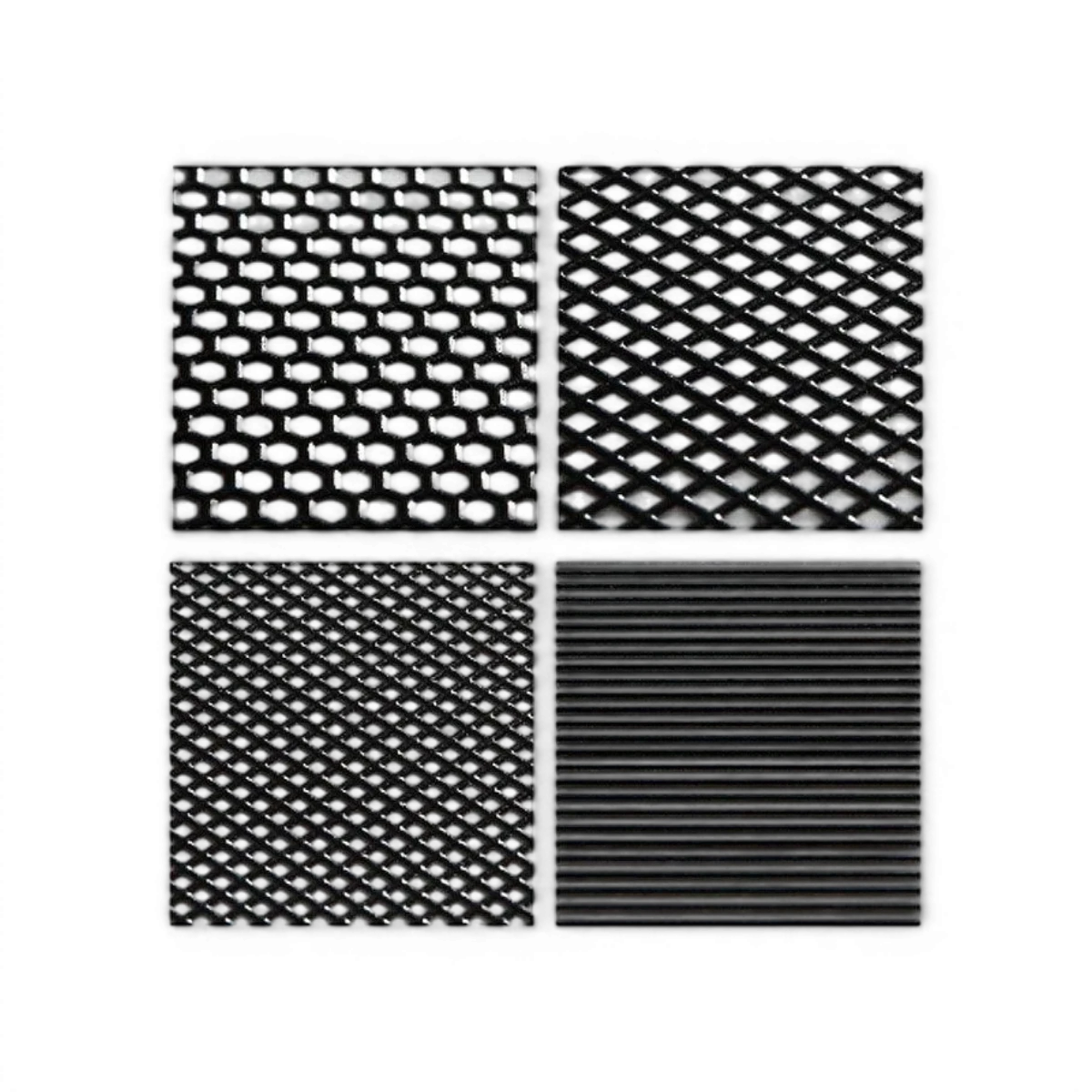 Grille autocollante réelle 3D Wrap-UP Next avec maille croisée épaisse, dimensions 130x75mm, appliquée sur une surface.