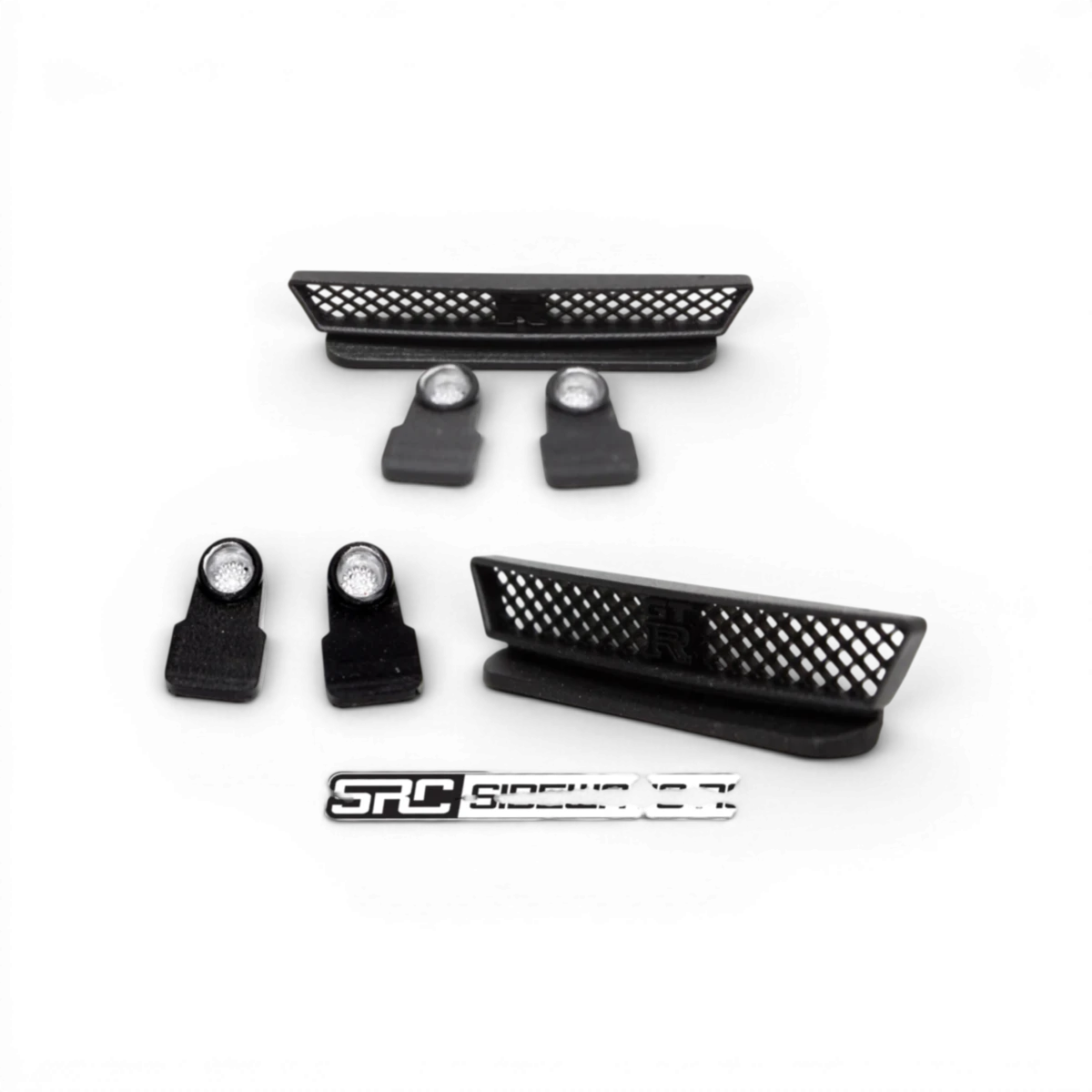 Ensemble de grilles pour Nissan R33, marque Src Sideways RC, en customization, visible avec détails de la finition en image.