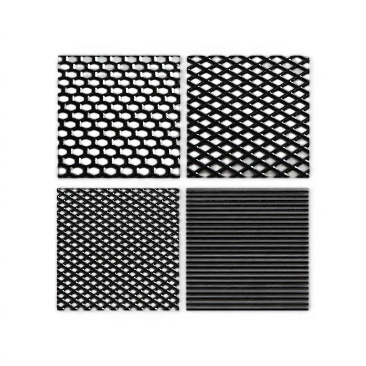 Grille autocollante 3D gris de marque Wrap-UP Next, lignes moyennes, dimensions 130x75mm, application pour voiture.