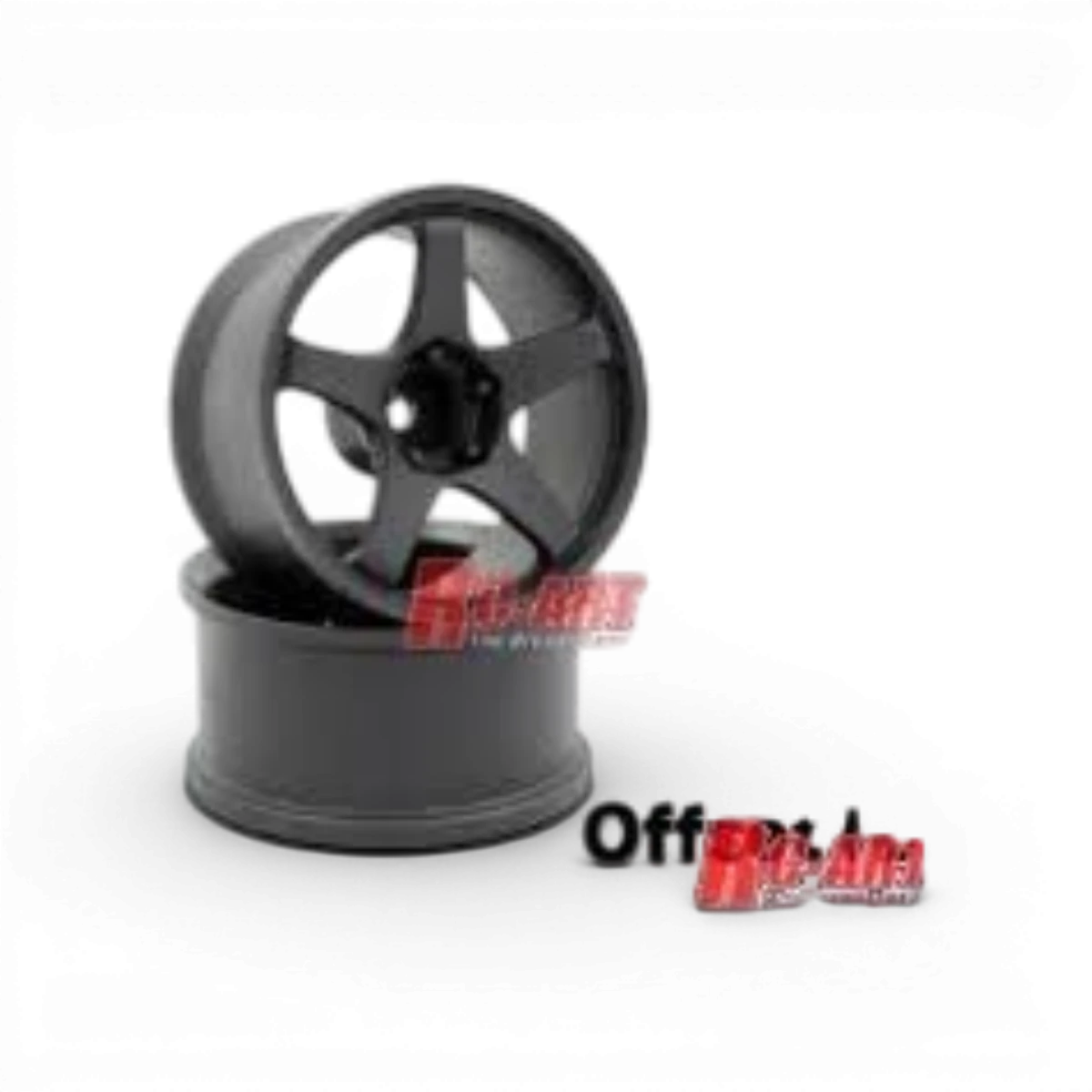 Roues GT F01 RC Art, noir avec décalage 10, design robuste pour voitures radiocommandées.
