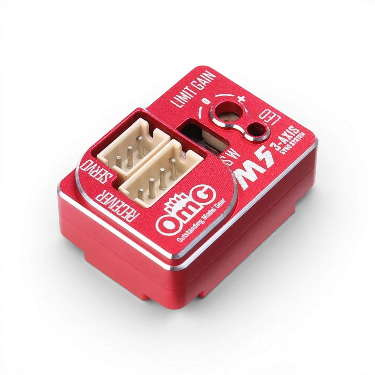 Gyro M5 MiniZ de la marque omg, dispositif électronique compact avec gyroscope rouge, utilisé pour la stabilisation et la détection.