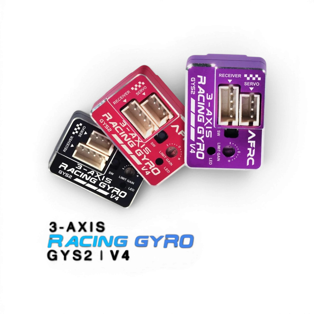 Gyro mini drift AFRC GYS-2 V4, électronique de contrôle pour drones et véhicules RC, avec capteurs et composants électroniques visibles.