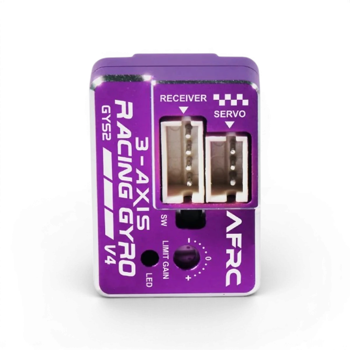 Gyro mini drift AFRC GYS-2 V4, électronique pour drone, affichant le gyro compact avec composants électroniques visibles.