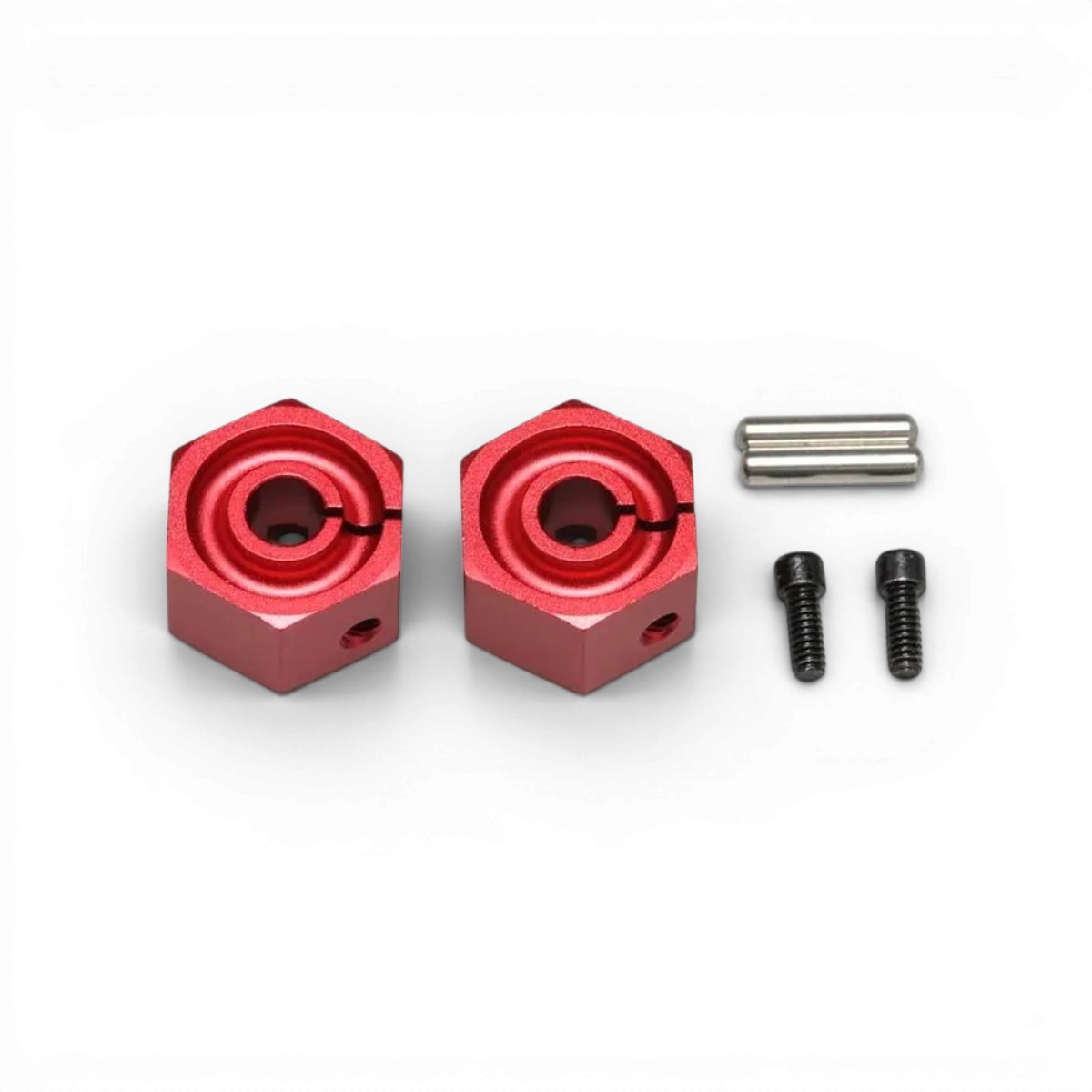 Hexagone rouge en aluminium de 8mm de la marque Team Yokomo, pièce détachée pour modélisme.