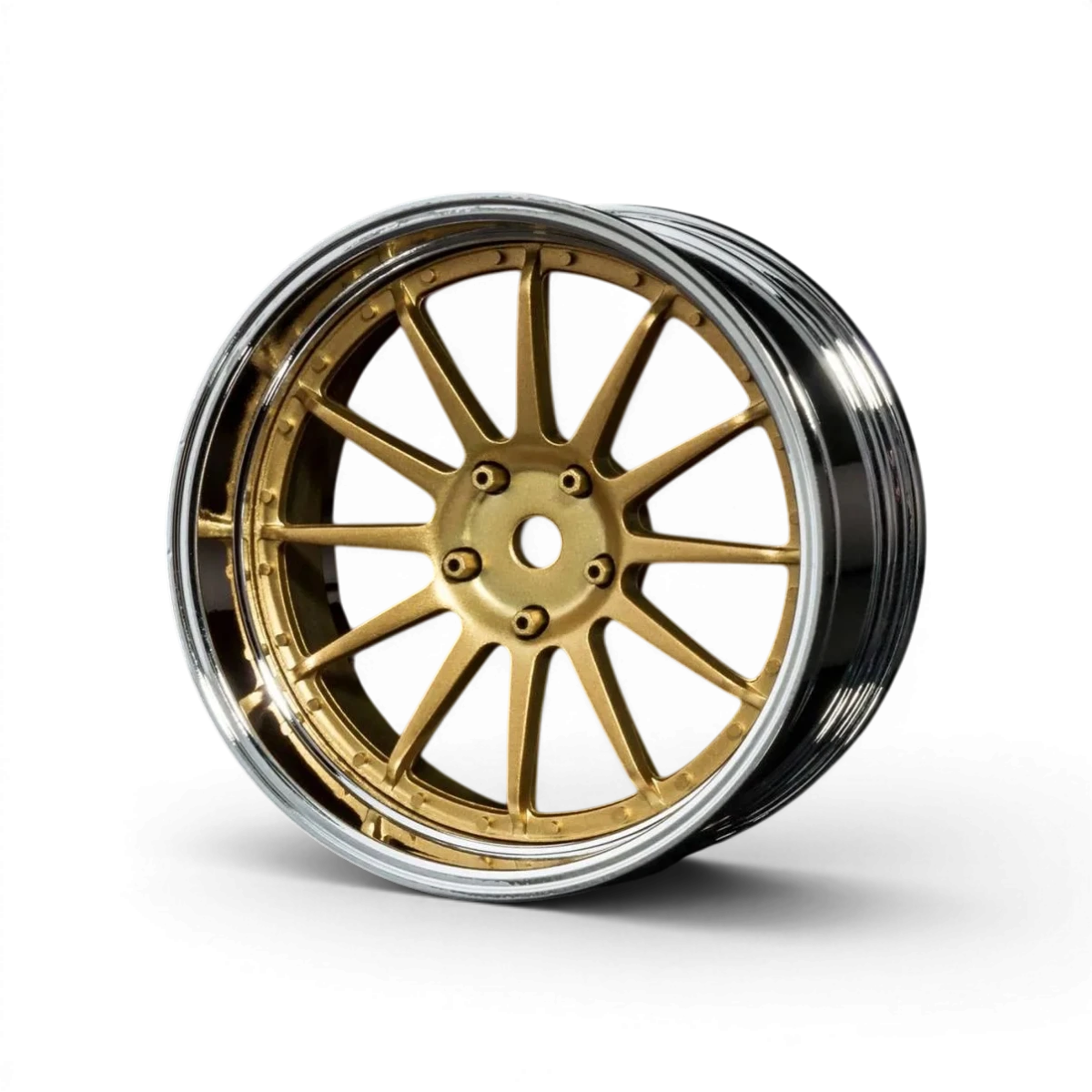 Jantes Max Speed Technology de 21 pouces avec offset réglable en chrome et or, pour voitures sportives ou modifiées.