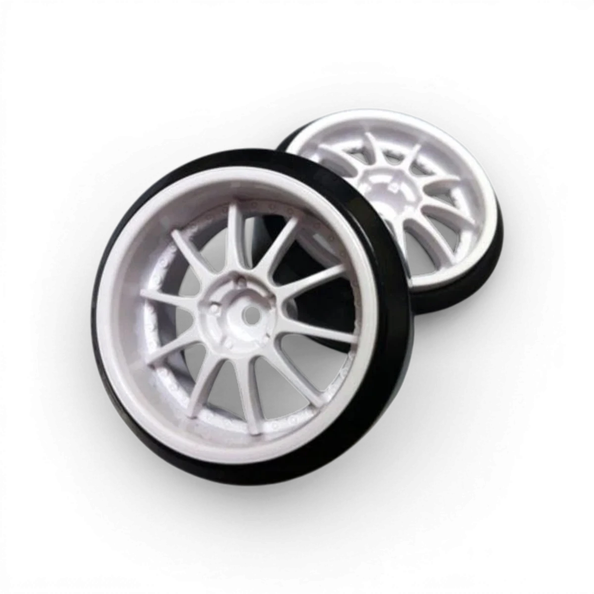 Jantes Blitz Techno Speed Z1 blanches pour roues avec décalage +9, marque Topline, vue de face avec détails de la finition.