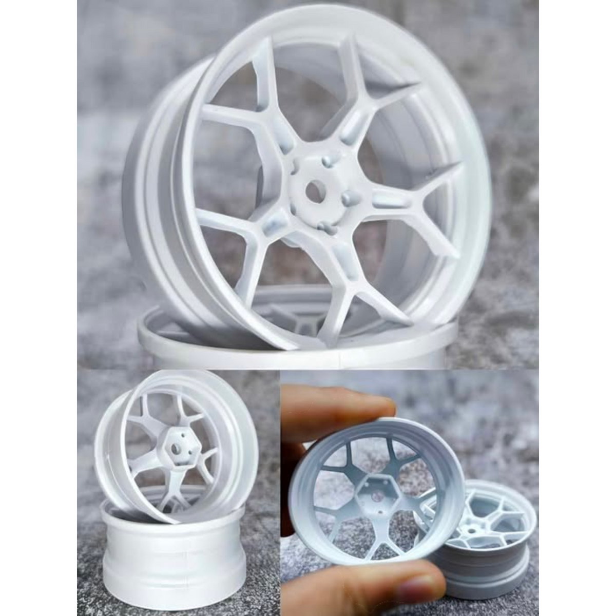 Deux jantes drift Feathery noires pour voitures RC, super douces, avec décalage de +6mm, par DS Racing.
