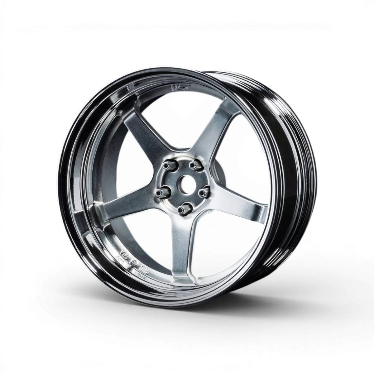 Jantes GT Offset réglable en chrome et gris mat, roues pour véhicule de Max Speed Technology, visibles en gros plan.