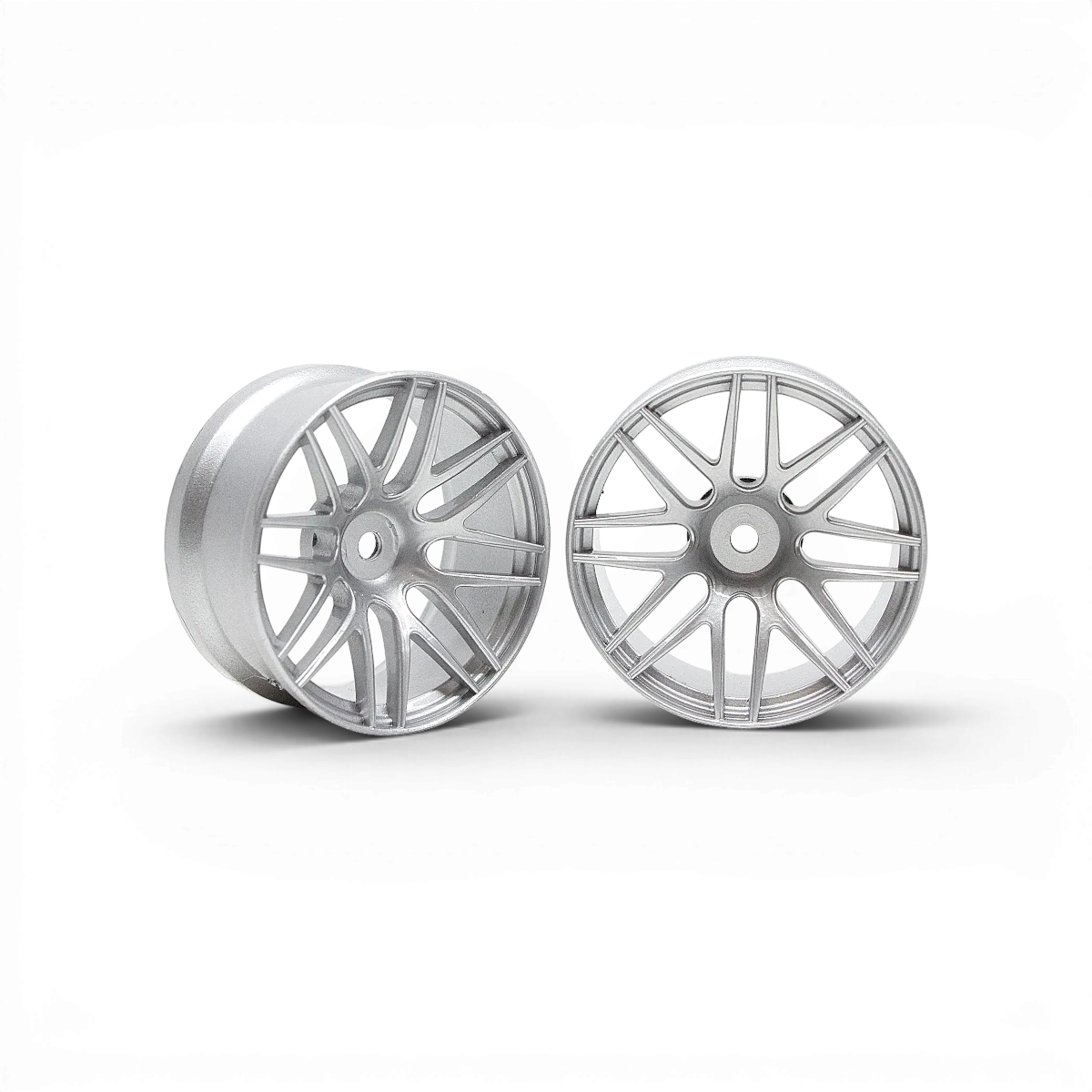 Jantes R2 déport +6mm en gris argent pour voiture RC, marque Src Sideways RC, image montrant le design des jantes.