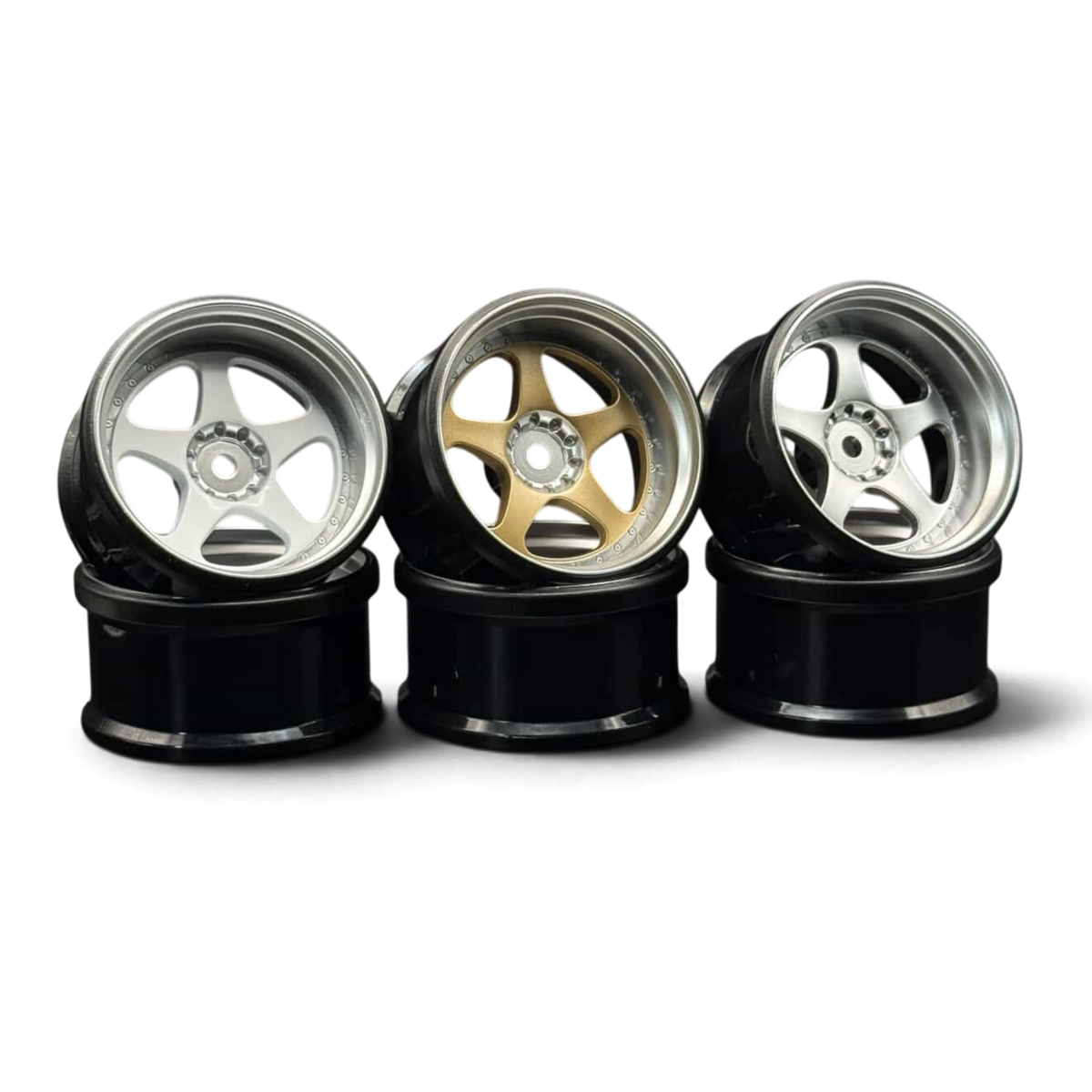 Jantes RIMS 5-STAR MULTIPIECE style 1/10 blanc brillant avec offset de 6 mm, design personnalisé HAYASHI GARAGE.