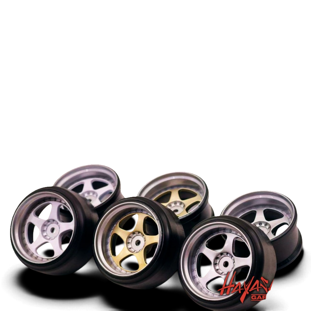 Jantes RIMS 5-STAR MULTIPIECE Style 1/10 gris argent avec offset de 8 mm, design personnalisé HAYASHI GARAGE.