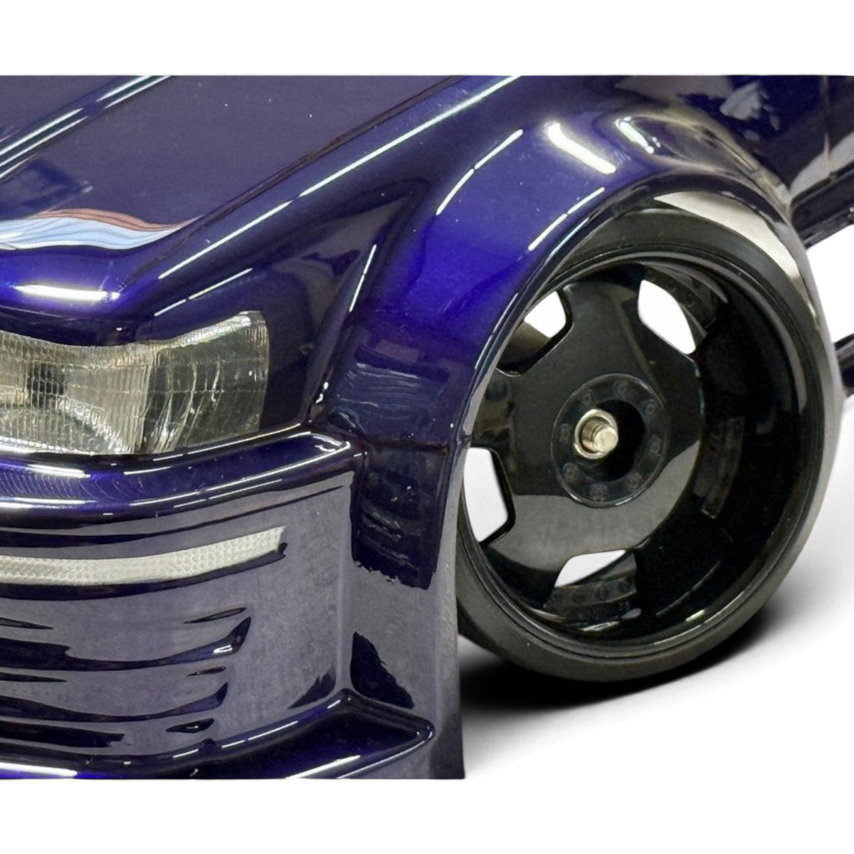 Jantes RIMS EURO BIPPU VIP DISH 1/10 en chrome avec décalage de 8 mm, conçues pour personnalisation de voitures, marque Hayashi Garage.