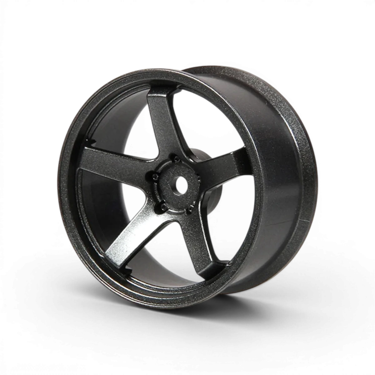 Jantes Shiba Wheel F23 Offset +5 en métal Gun, roues en alliage avec finition gris foncé, pour véhicule sportif.