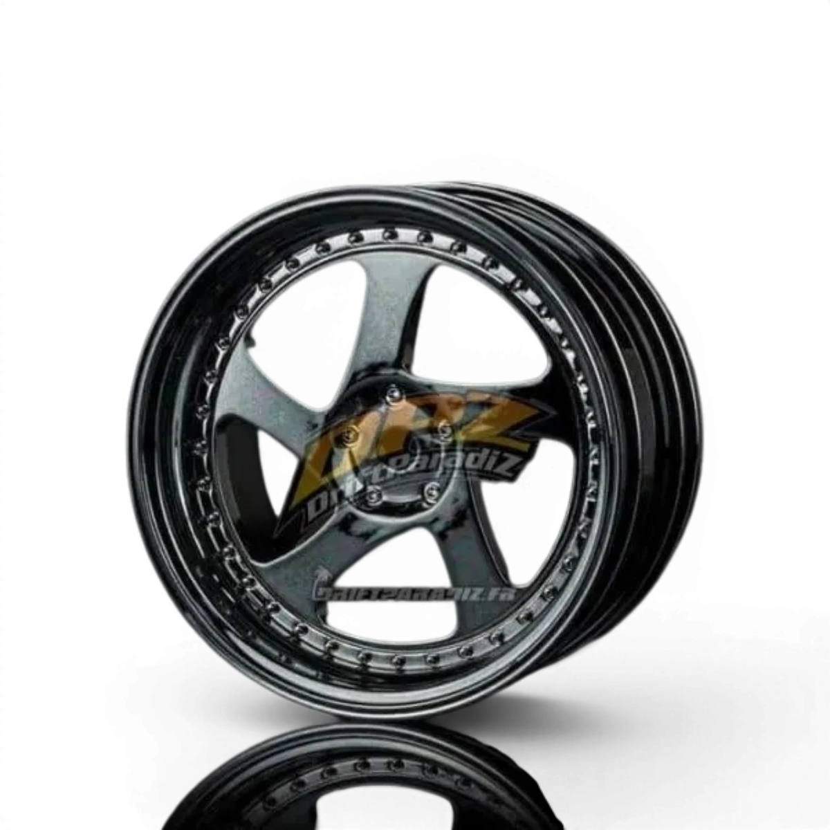 Jantes TMB +5 Chrome et noire de Max Speed Technology, roues sportives avec finition brillante et design moderne.