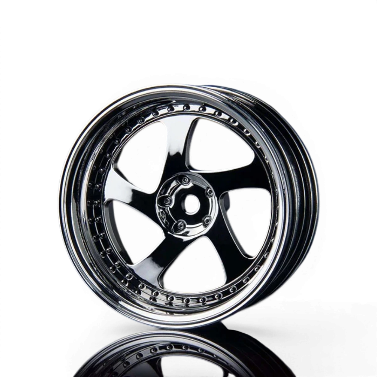 Jantes TMB +8 Chrome de Max Speed Technology, roues en alliage chromé avec design moderne, vues de face.