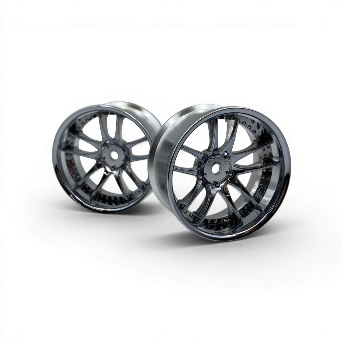 Jantes WORK EMOTION CR3P offset 8 en chrome, roues de Custom lab's, vue de face avec finition brillante et design moderne.