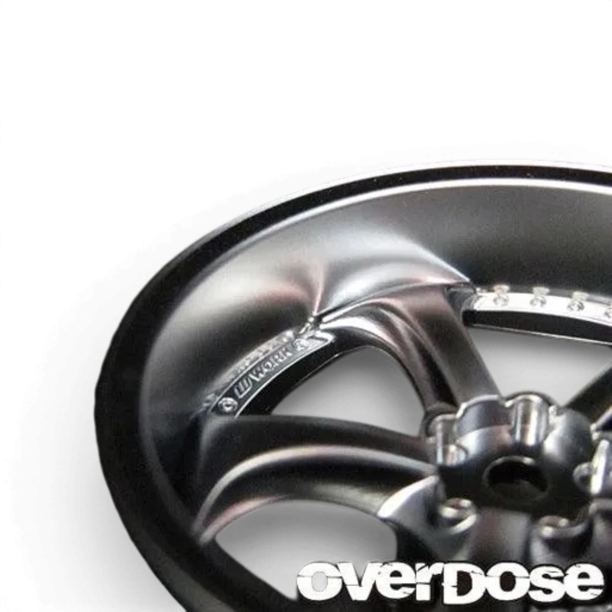 Jantes Work VSKF Chrome Mat Offset 7 de marque Overdose, roues en alliage avec finition chromée mate, vue de face.