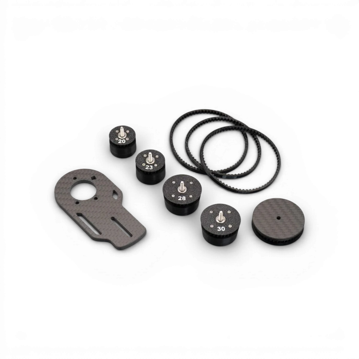 Kit de conversion de direction KaizenRC pour Futaba 4PX et 7PX, comprenant tous les composants visibles dans l'image.