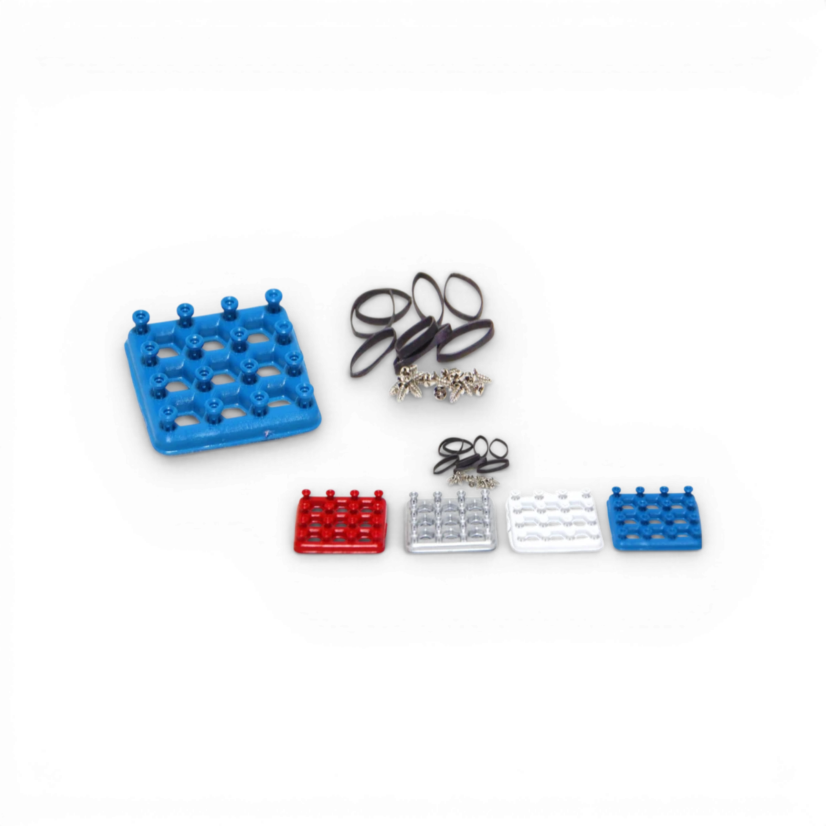 Kit fixation pare-chocs rouge de la marque Src Sideways RC, pour personnalisation de voiture RC, visible en détail dans l'image.