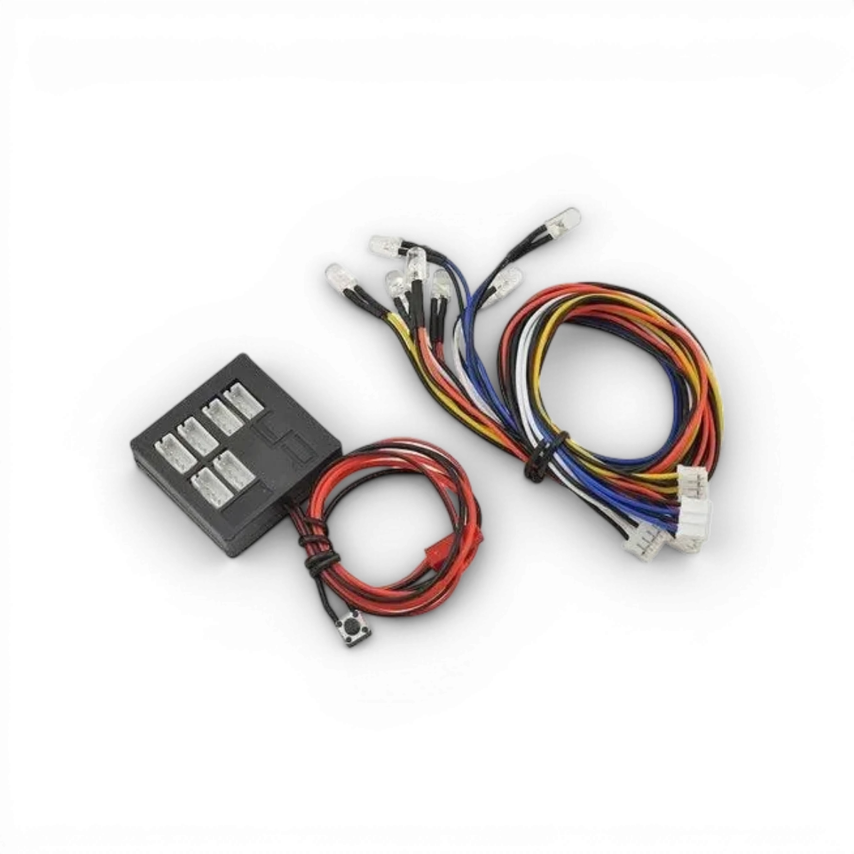 Kit LED Yeah Racing avec plusieurs LED colorées pour l'éclairage personnalisé de véhicules ou de modèles réduits.