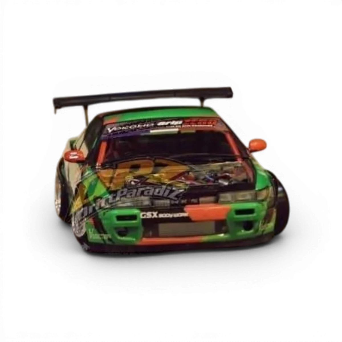 Kit carrosserie Rocket Bunny V2 Ver. Mines pour Nissan Silvia S13, ensemble complet par Addiction RC Design, vue de face et détails.