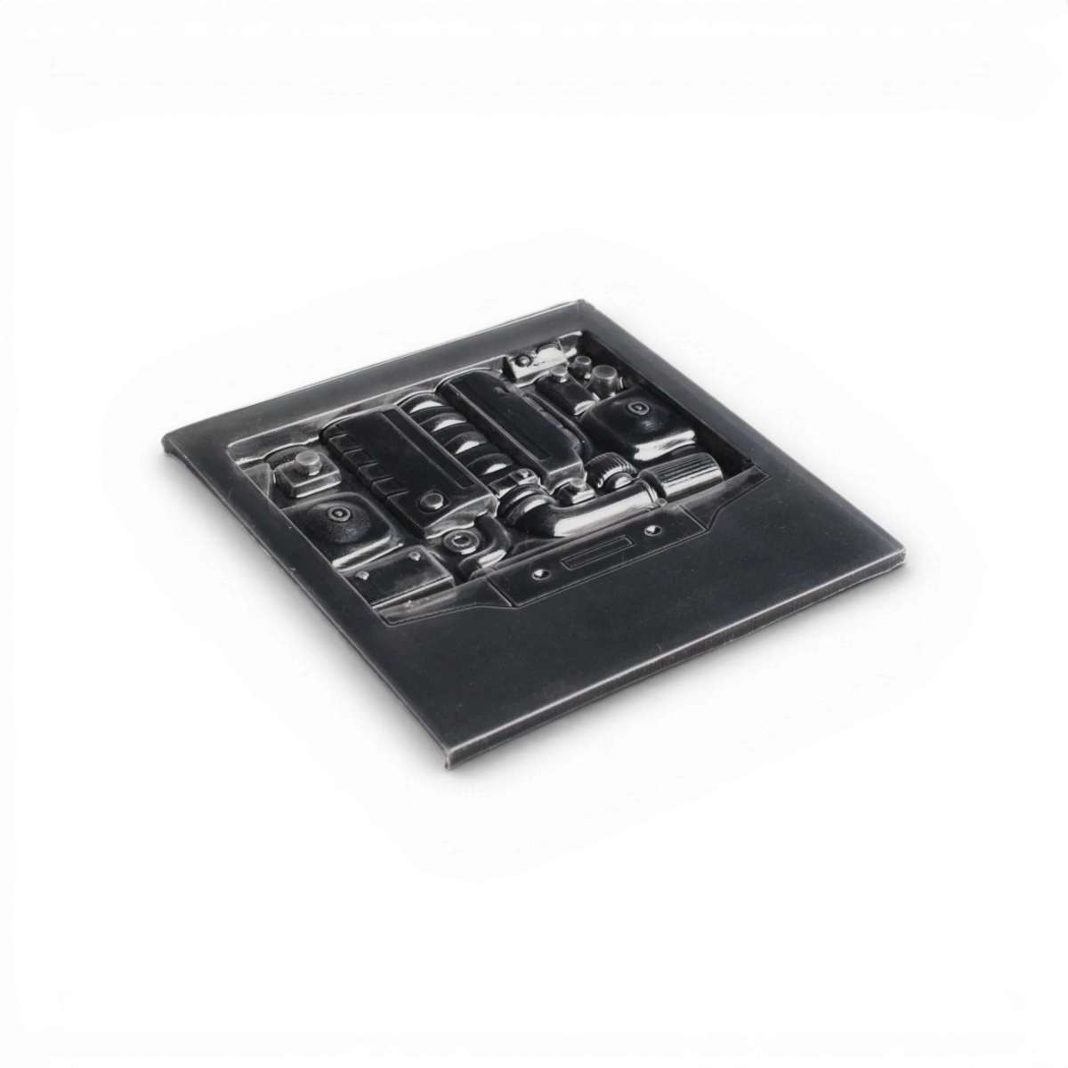 Baie moteur LS2 pour voiture RC Aplastics RC, pièce de carrosserie en plastique, visible avec détails de fixation.