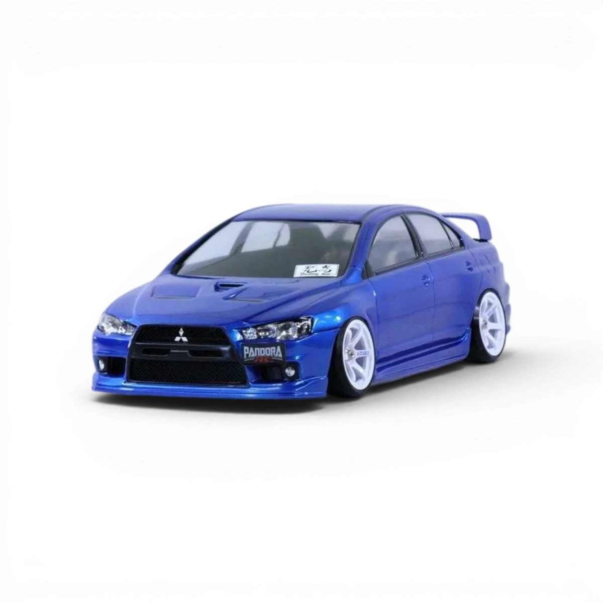 Carrosserie Mitsubishi Lancer Evo X Pandora RC, détails précis et design réaliste pour voiture radiocommandée.
