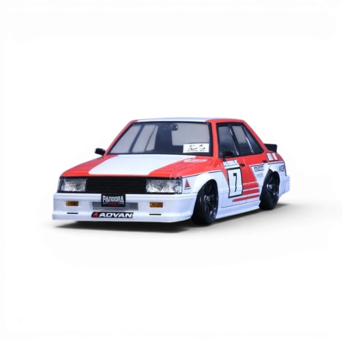 Carrosserie pour Mitsubishi Lancer EX Pandora RC, finition détaillée en plastique avec logo et design réaliste.