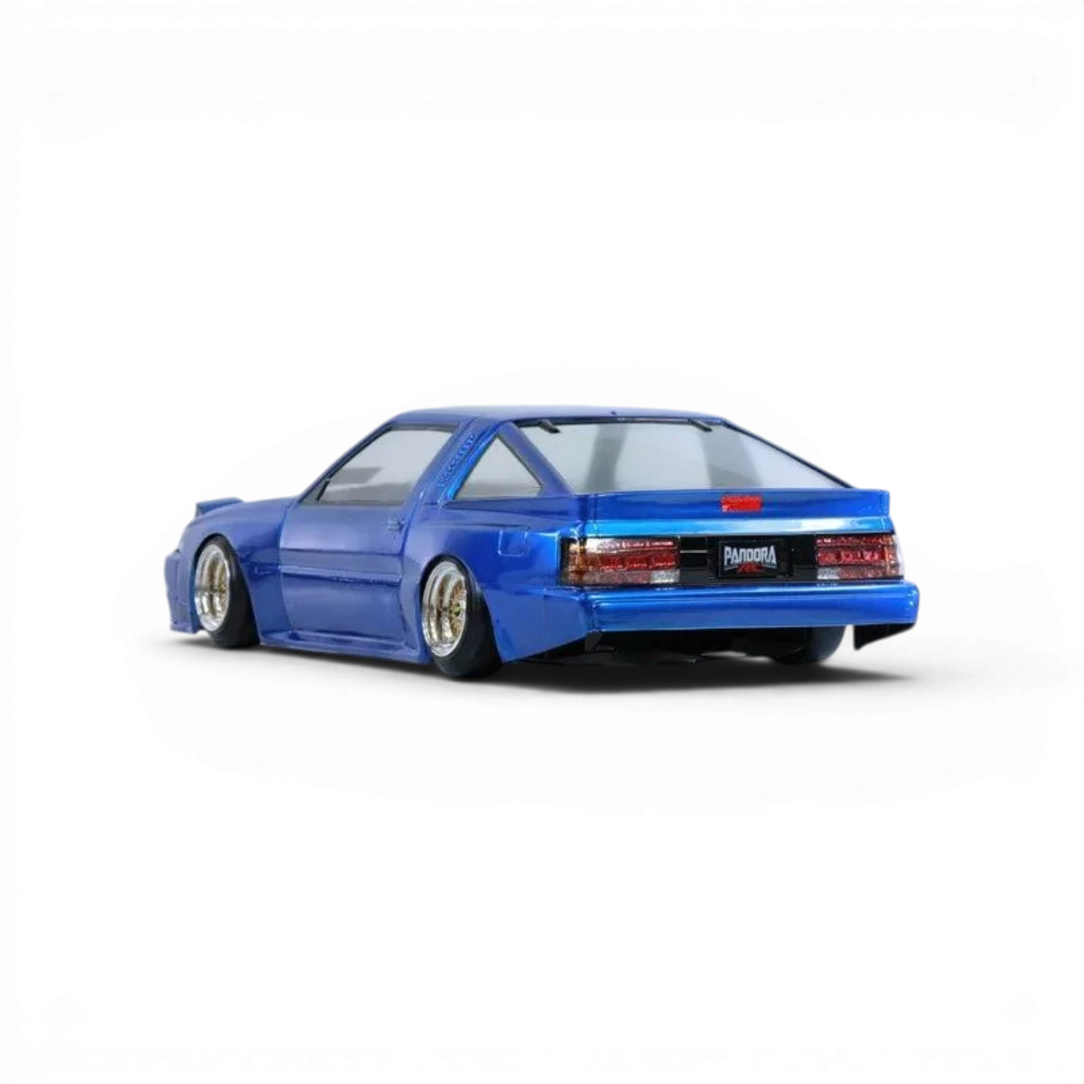Carrosserie Mitsubishi STARION Pandora RC, finition détaillée, peinture rouge avec détails noirs, pour voiture télécommandée.