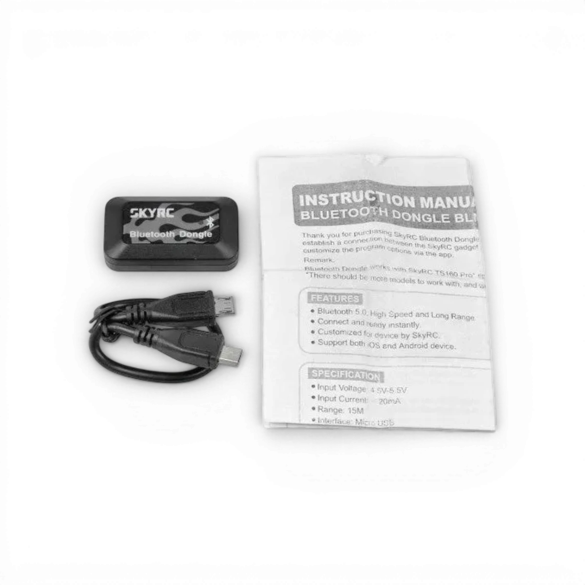Module dongle Bluetooth V2 Skyrc pour électronique, compatible avec SkyRC, image montrant le module compact et connecté