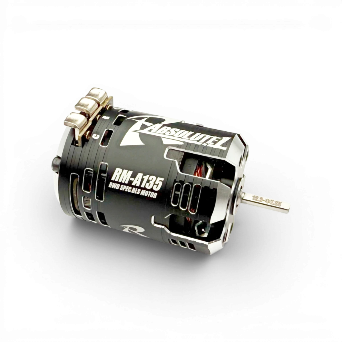 Moteur brushless Absolute 10.5T de Team Reve D, électronique pour véhicules RC, vue de face avec câbles et connecteurs visibles.