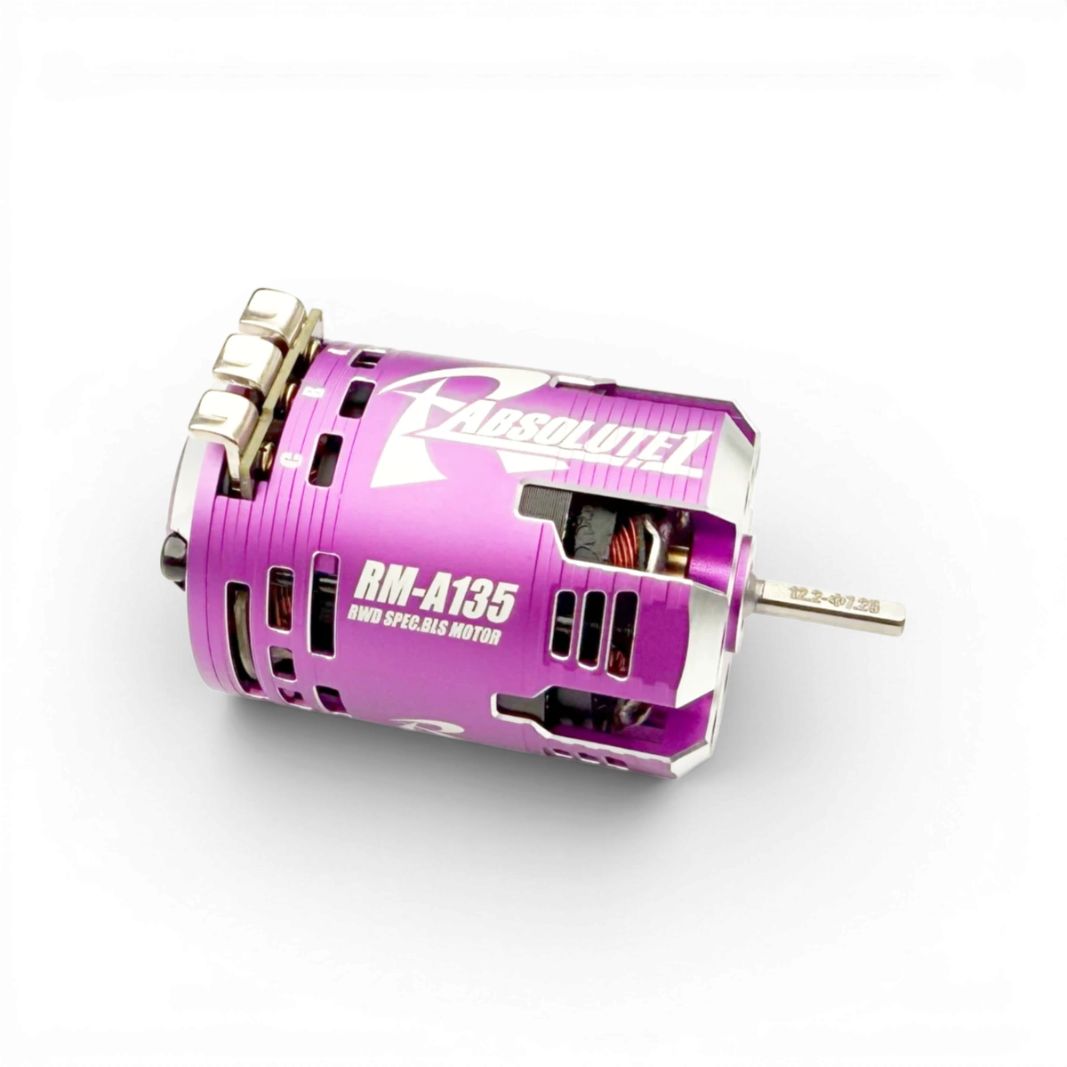 Moteur brushless Absolute 13.5T de Team Reve D, moteur électrique sans balais pour voitures RC, vue de face avec connecteurs
