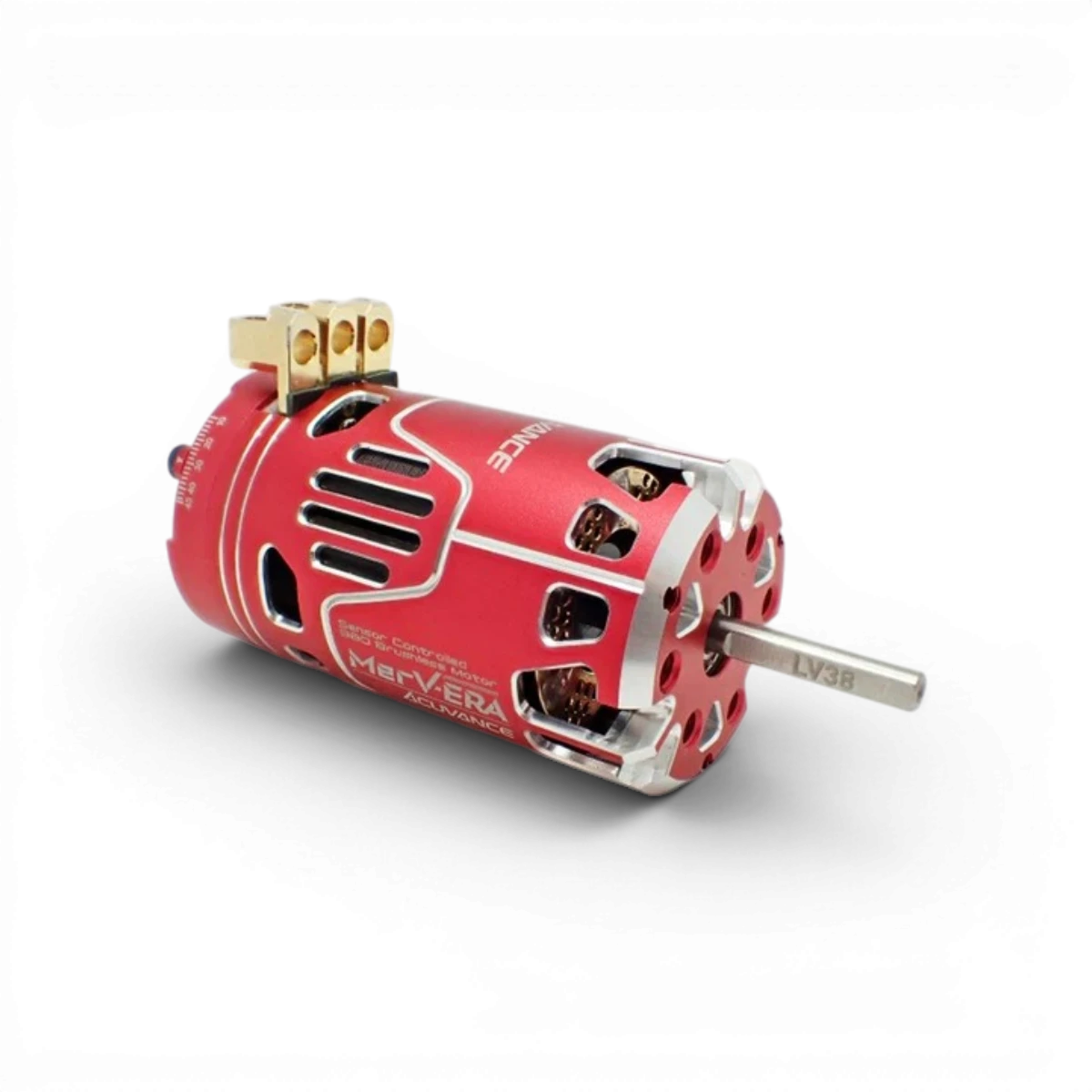 Moteur Brushless MerV-ERA 10.5T Acuvance, moteur électronique sans balais pour modèle RC, avec détails visibles.