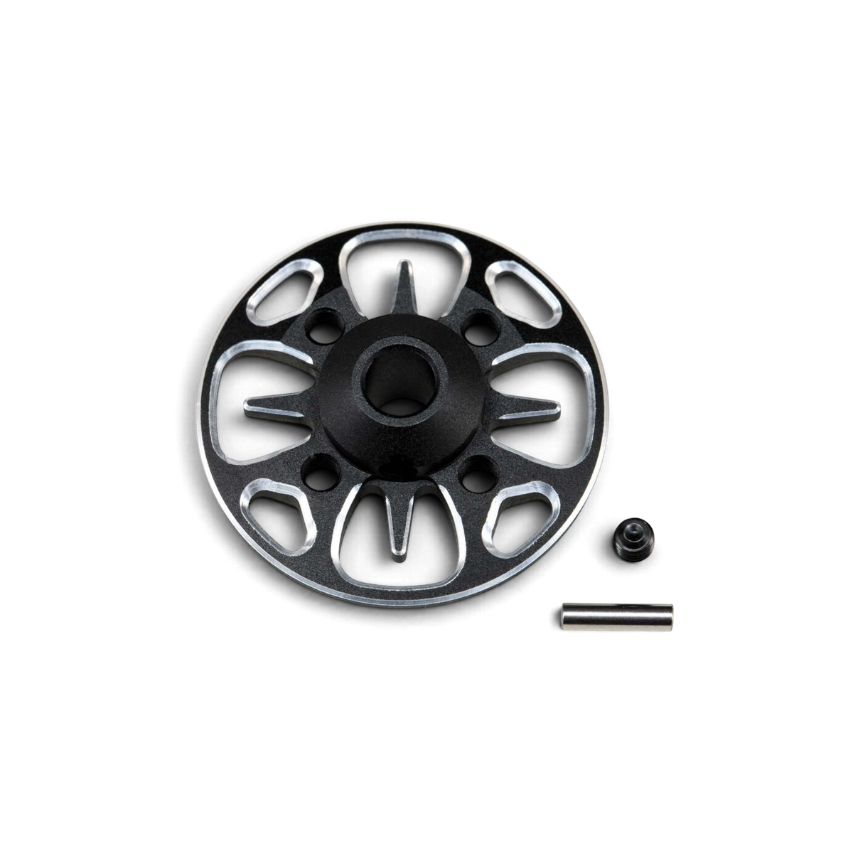 Moyeu de couronne allégé en aluminium noir pour RD, SD ou MD, pièce détachée de la marque Team Yokomo.