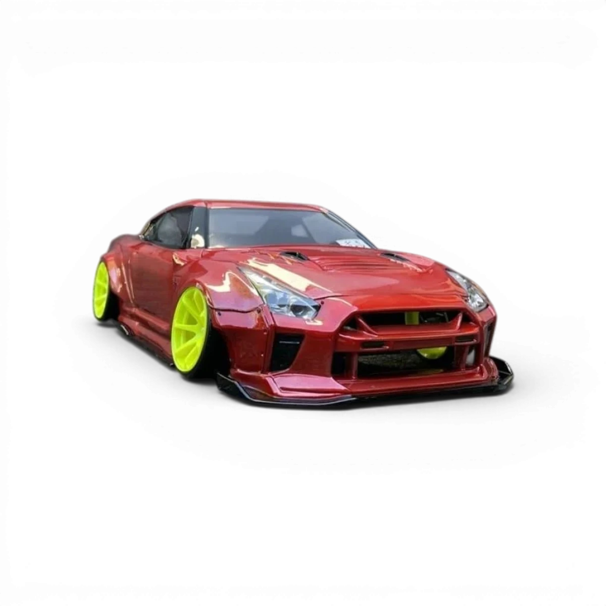 Carrosserie pour Nissan GTR R35 BLS de Pandora RC, détail de la peinture et finition du modèle réduit.
