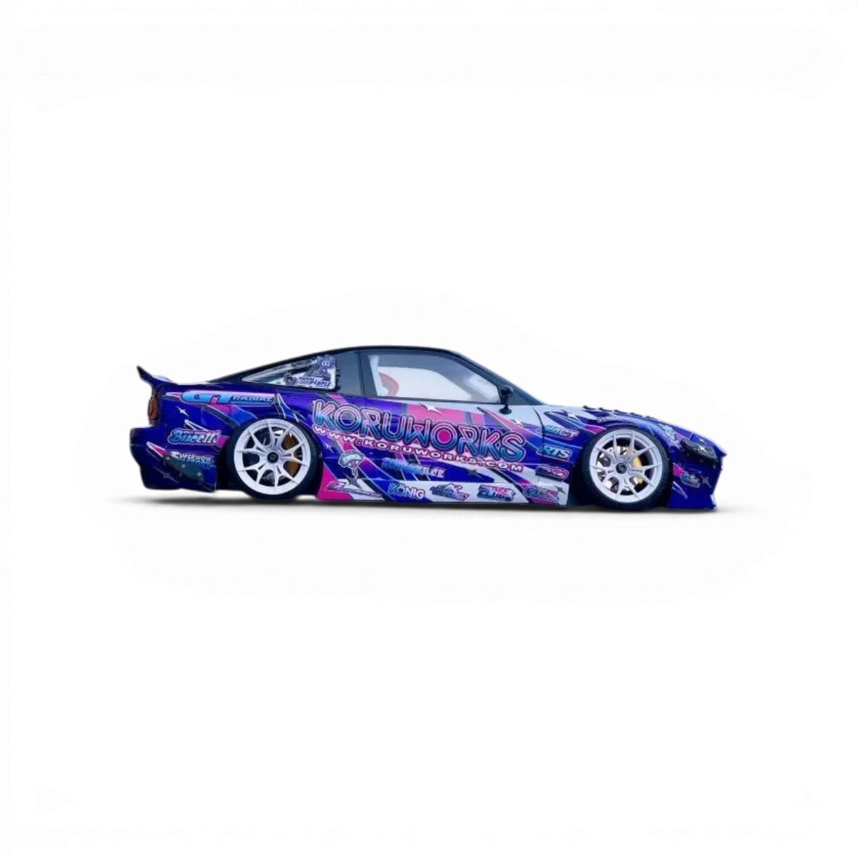 Carrosserie Nissan S13 180SX 247mm Pandem V3 pour voiture RC, marque Addiction RC Design, détail réaliste et précision.