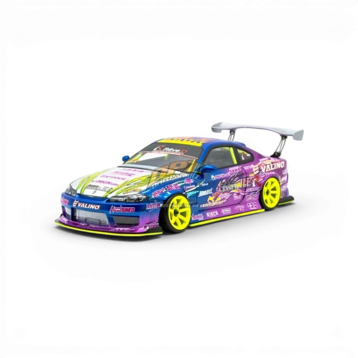 Carrosserie Nissan Silvia S15 Limited 2020 Naoki Nakamura Hao pour voiture RC, par Addiction RC Design, vue de face.