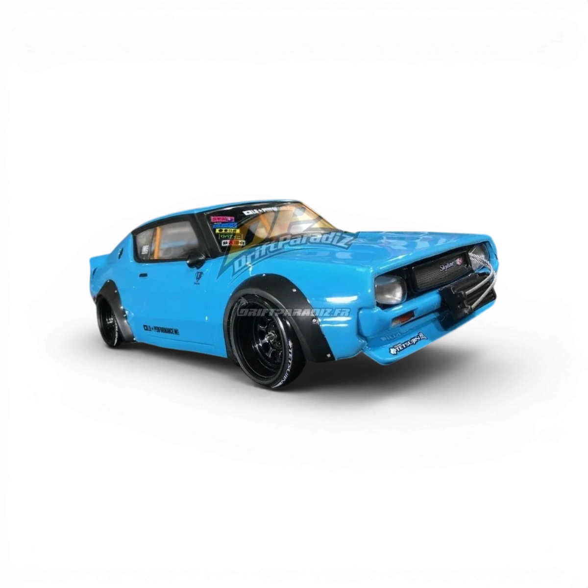 Jantes Tetsujin pour Nissan Skyline 2000 GTR KPGC110 LB☆performance, roues en alliage avec design sportif, vue de face.