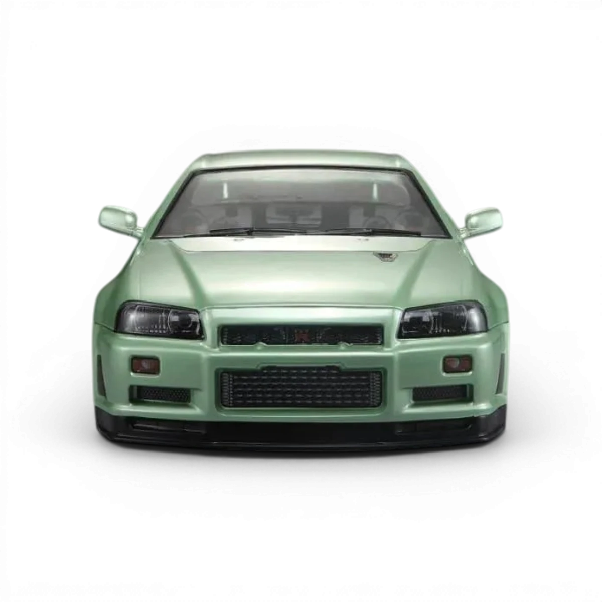 Carrosserie Nissan Skyline R34 GTR vert champagne de la marque Killer Body, détails visibles de la carrosserie automobile.