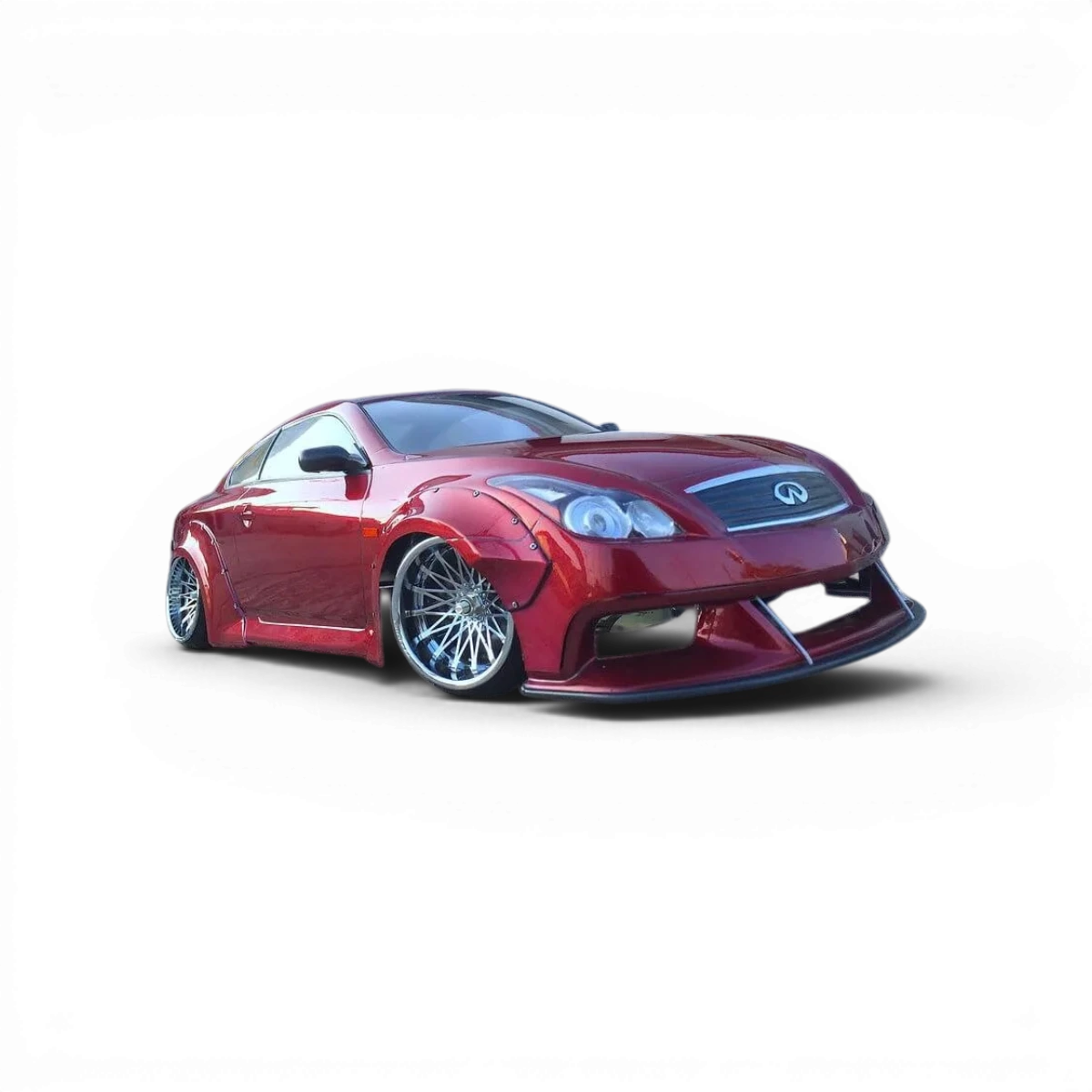 Carrosserie Nissan Skyline V36 LB☆performance Tetsujin, finition détaillée, vue de face avec éléments de design.