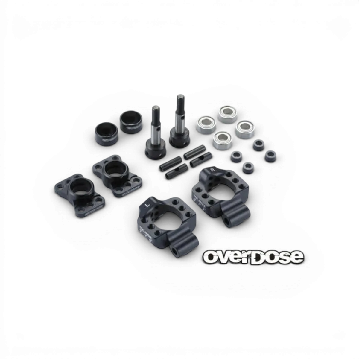 Fusées arrière en aluminium réglables de couleur noire pour voitures RC OD, Yokomo et Reved, pièce détachée de la marque Overdose.