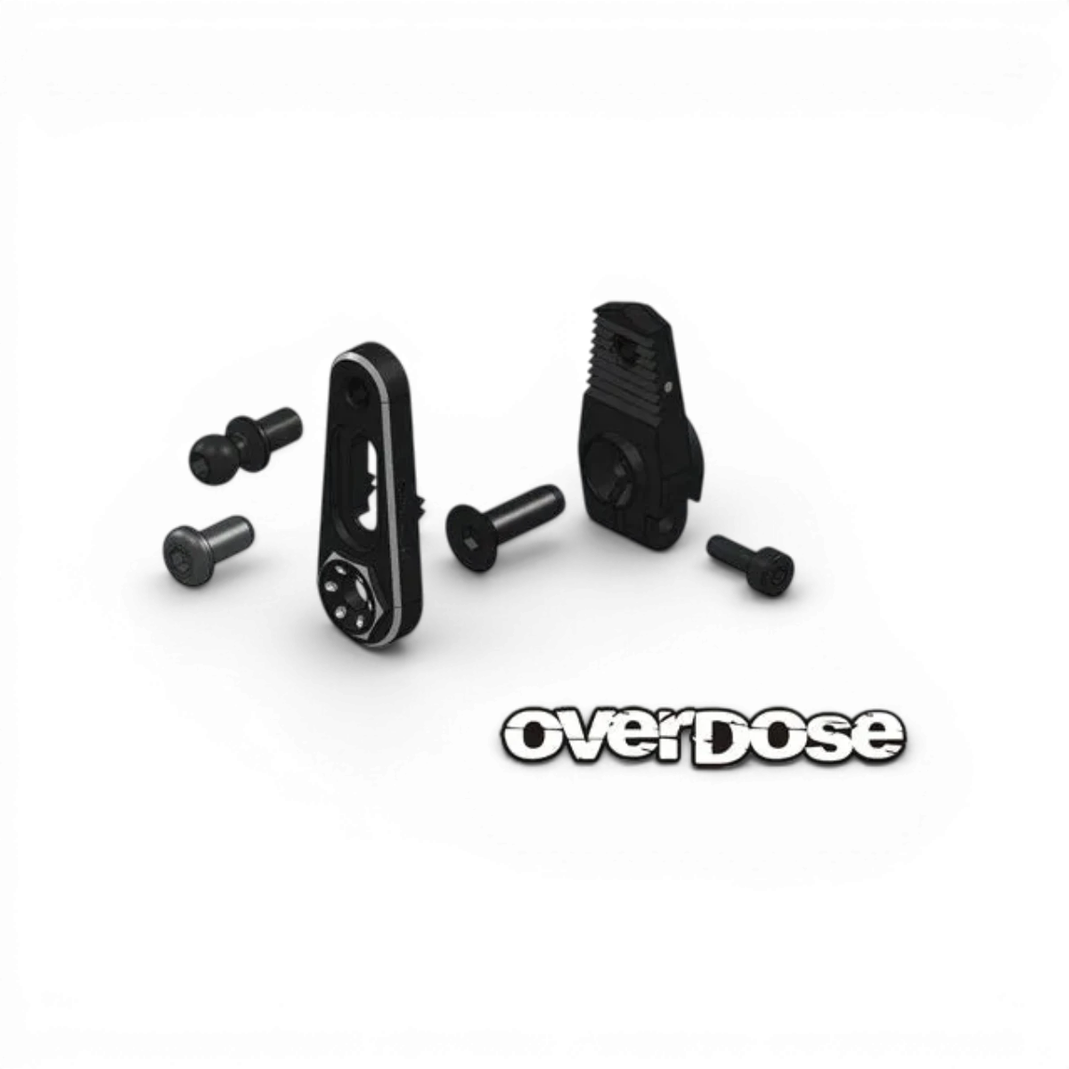 Palonnier servo réglable Type-2 pour pièces détachées de modèle Overdose, en métal avec fixation ajustable.