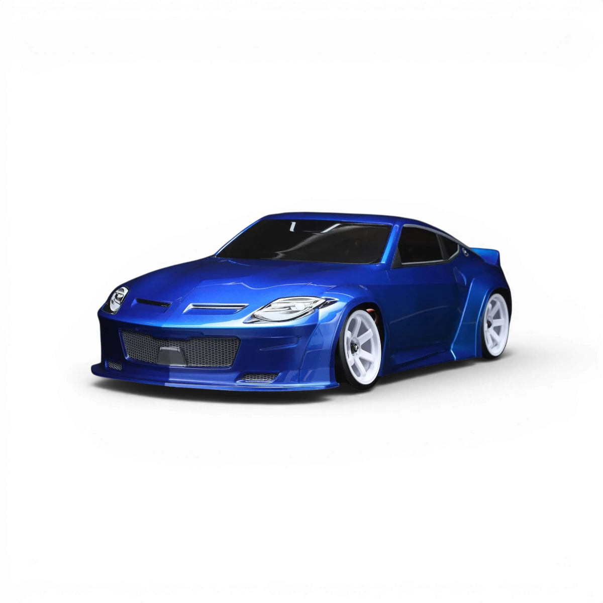 Carrosserie Nissan Fairlady Z RZ34 peinte pour voiture radiocommandée Team Yokomo, finition détaillée et peinture précise.